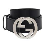 Pre-owned Leather belts Gucci Vintage , Black , Dames