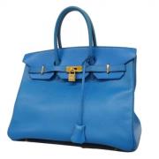 Pre-owned Leather handbags Hermès Vintage , Blue , Dames