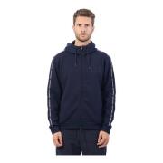 Blauwe Hoodie met Rits Emporio Armani , Blue , Heren