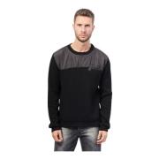 Zwarte Crewneck Sweater met Logo Hugo Boss , Black , Heren