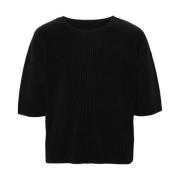 Zwarte Geplooide T-shirts en Polo's Issey Miyake , Black , Heren