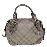 Pre-owned Leather handbags Burberry Vintage , Gray , Dames