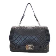 Pre-owned Leather chanel-bags Chanel Vintage , Black , Dames