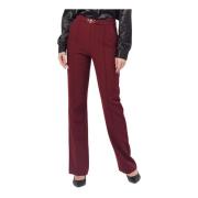 Bordeaux Palazzo Broek Regular Fit Stretch Fracomina , Red , Dames