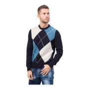 Blauwe Geelong wollen trui Gran Sasso , Multicolor , Heren