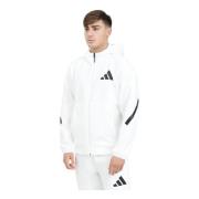 Witte Zip Sweater Z.n.e. Stijl Adidas , White , Heren