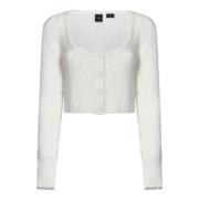 Witte Trui met Zilveren Afwerking Pinko , White , Dames