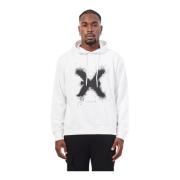 Witte hoodie met contrastlogo print Richmond , White , Heren