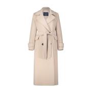 Klassieke Wollen-Kasjmier Trenchcoat Cinzia Rocca , Beige , Dames