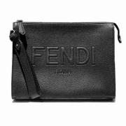 Pre-owned Leather clutches Fendi Vintage , Black , Dames