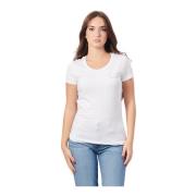 Wit T-shirt met ronde hals Emporio Armani , White , Dames