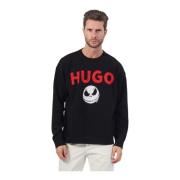 Nightmare Before Christmas Zwarte Trui Hugo Boss , Black , Heren