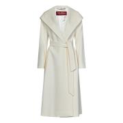 Witte Wollen Jas met Capuchon Max Mara , White , Dames