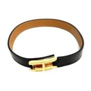 Pre-owned Leather belts Hermès Vintage , Black , Dames