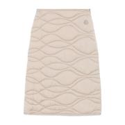 Gewatteerde rok met textuur en applicatielogo Moncler , Beige , Dames