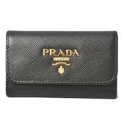 Pre-owned Leather key-holders Prada Vintage , Black , Dames