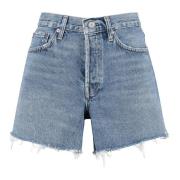 Denim Shorts met Frayed Hem Agolde , Blue , Dames