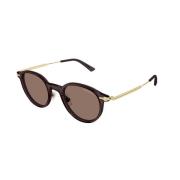 Bruin Bruin Zonnebril Stijl Model Montblanc , Brown , Dames