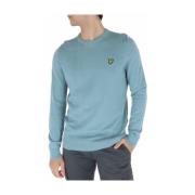 Stijlvolle Heren Gebreide kleding - Kn821V Lyle & Scott , Blue , Heren