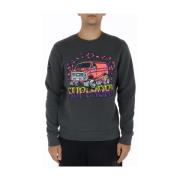 Grijze Bedrukte Sweatshirt met Ronde Hals Superdry , Gray , Heren