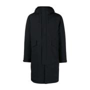 Logo Hooded Parka C.p. Company , Black , Heren