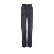 Zwarte Distress Straight Jeans Paige , Black , Dames