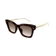 Bruine Havana Zonnebril Alexander McQueen , Brown , Unisex