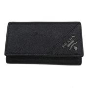 Pre-owned Leather key-holders Prada Vintage , Black , Dames