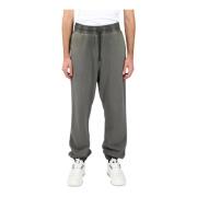 Sweatpants met wijde pijpen en geborduurd logo Msgm , Gray , Heren