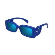 Blauw Frame Blauwe Lenzen Zonnebril Gucci , Blue , Dames