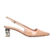 Cube Slingback Pumps Leer Amandel Teen Givenchy , Beige , Dames