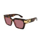 Violet Havana Zonnebril Gg1689S 002 Gucci , Brown , Unisex