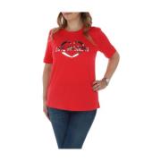 Grafische Print Dames T-shirt Love Moschino , Red , Dames