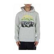 Bergprint hoodie voor mannen Superdry , Gray , Heren