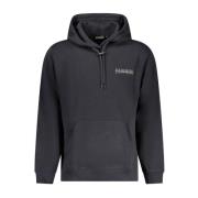 Zwarte Logo Print Hoodie voor Mannen Napapijri , Black , Heren