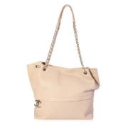 Pre-owned Leather chanel-bags Chanel Vintage , Beige , Dames