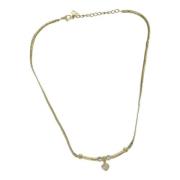 Pre-owned Metal necklaces Dior Vintage , Yellow , Dames