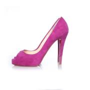 Pre-owned Suede heels Christian Louboutin Pre-owned , Pink , Dames