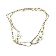 Pre-owned Fabric necklaces Chanel Vintage , Yellow , Dames