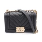 Pre-owned Leather chanel-bags Chanel Vintage , Black , Dames