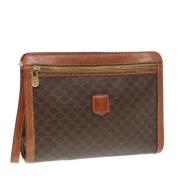 Pre-owned Leather clutches Celine Vintage , Brown , Dames