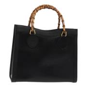 Pre-owned Leather handbags Gucci Vintage , Black , Dames