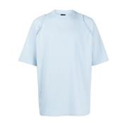 Blauw Geborduurd Logo Crew Neck T-shirt Jacquemus , Blue , Heren