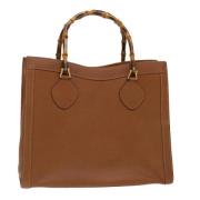 Pre-owned Leather totes Gucci Vintage , Brown , Dames