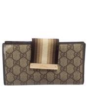 Pre-owned Canvas wallets Gucci Vintage , Beige , Dames