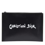 Pre-owned Leather clutches Dior Vintage , Black , Dames