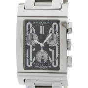 Pre-owned Stainless Steel watches Bvlgari Vintage , Black , Heren