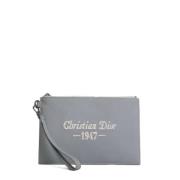 Pre-owned Leather clutches Dior Vintage , Gray , Dames