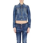 Denim Stretch Jack met Italiaanse Kraag Dsquared2 , Blue , Dames