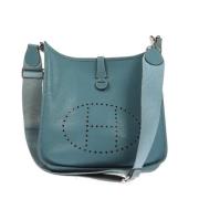 Pre-owned Leather shoulder-bags Hermès Vintage , Blue , Dames